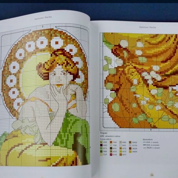 ART NOUVEAU Cross Stitch - Embroidery Book / Patterns by Barbara Hammet - Picture 6 of 6